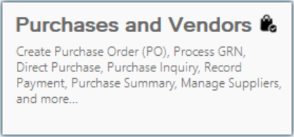 Purchases & Vendors